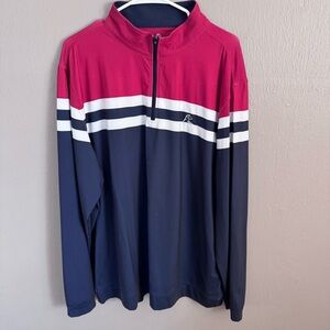 Rhoback “The Patriot Stripe” Performance Quarter Zip Pullover Red Navy XXL Golf